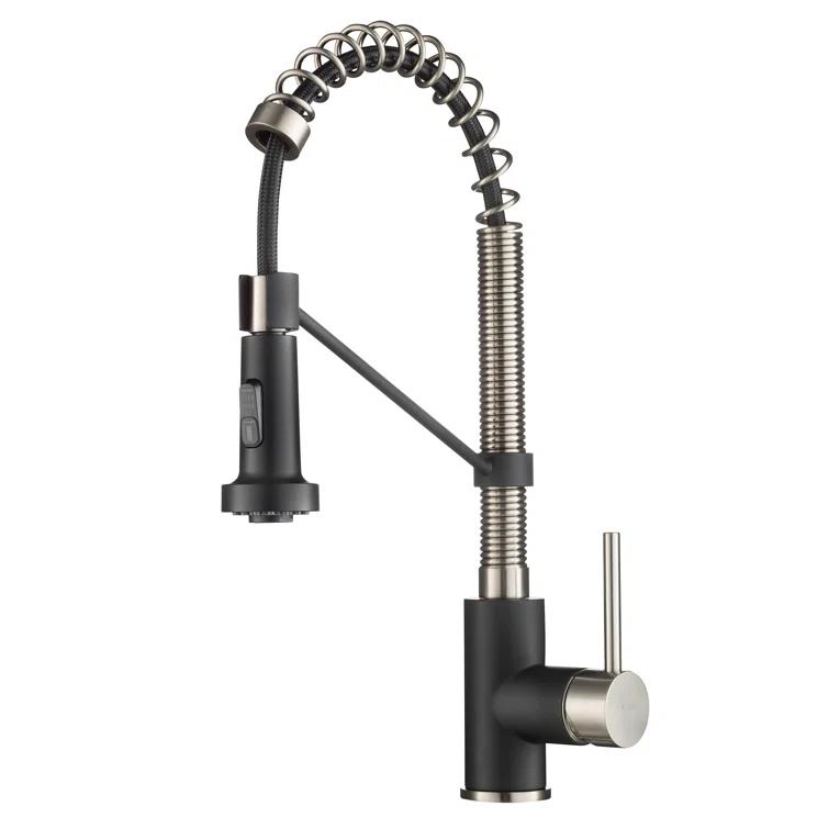 KRAUS Bolden Commercial Style 2-Function Single Handle Pull Down Kitchen Faucet with Soap Dispenser