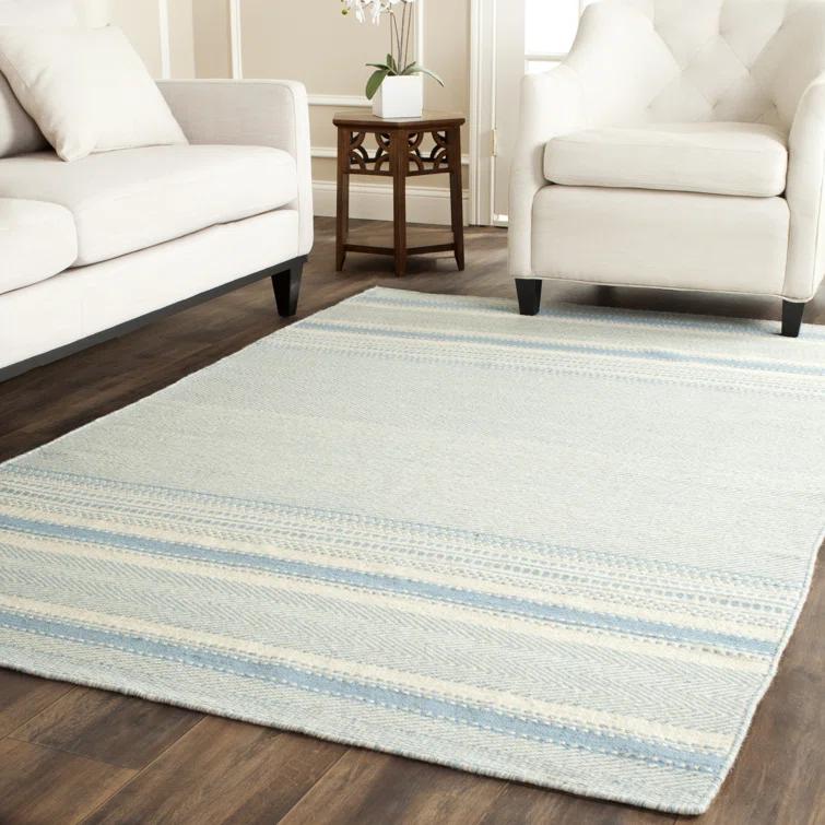 Grice Kilim Hand Woven Flat Weave Wool Striped Rug