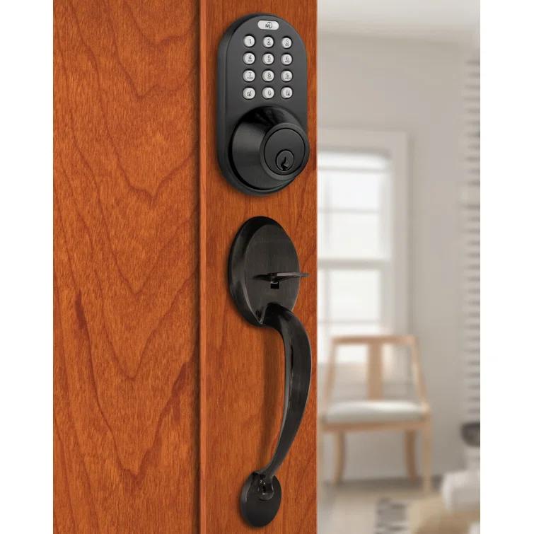 Milocks Handleset with Smart Deadbolt and Door Knob and Rosette