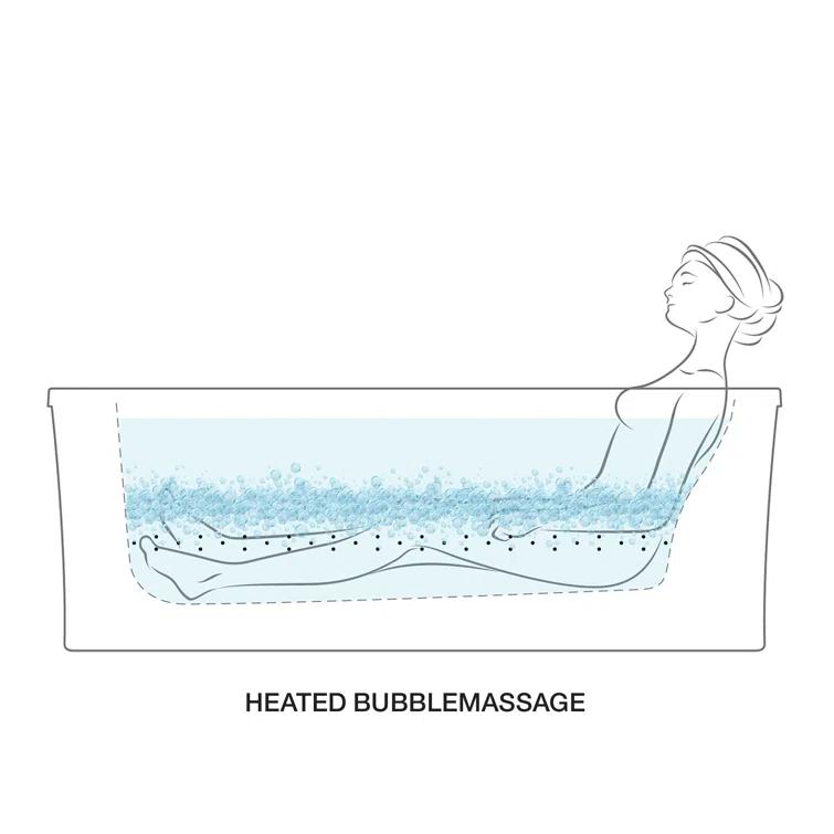 Archer® 60-in X 32-in Drop-in Heated Bubblemassage Air Bath with Bask Heated Surface