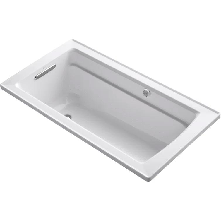 Archer® 60-in X 32-in Drop-in Heated Bubblemassage Air Bath with Bask Heated Surface