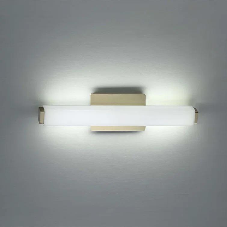 Vogue Transitional Brushed Brass LED Vanity Wall Light with Opal Glass