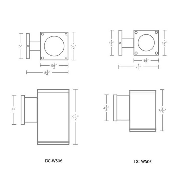 Wac Lighting Dc-Wd05-Fb Cube Architectural 2 Light 13" Tall Led Outdoor Wall Sconce -