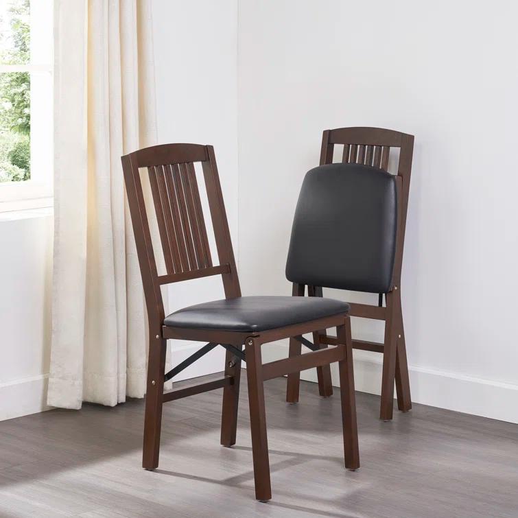 Stakmore Simple Mission Vinyl Padded Folding Chair (Set of 2)