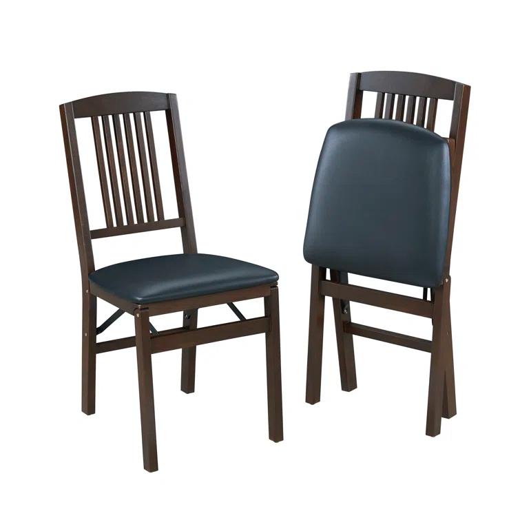 Stakmore Simple Mission Vinyl Padded Folding Chair (Set of 2)
