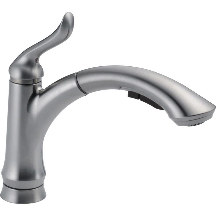 Delta Linden Pull Out Sprayer Kitchen Sink Faucet, Single Handle Kitchen Faucet 4353-AR-DST