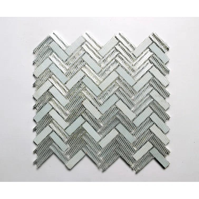Twilight Series 0.5" x 2" Straight Edge Metal and Glass Mosaic Tile