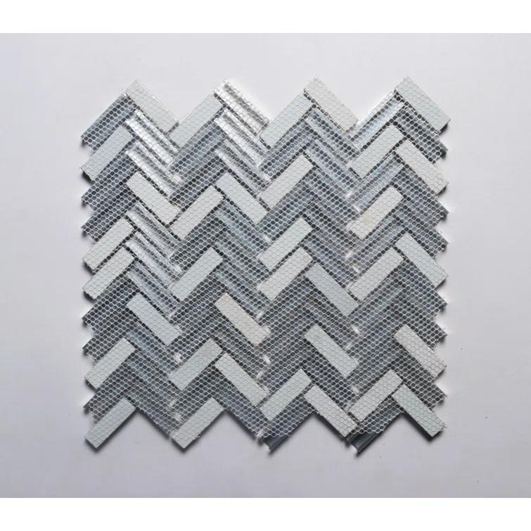 Twilight Series 0.5" x 2" Straight Edge Metal and Glass Mosaic Tile