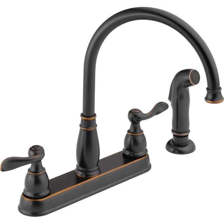 Windemere Two-Handle Kitchen Sink Faucet with Side Sprayer, 3-Hole Kitchen Faucet
