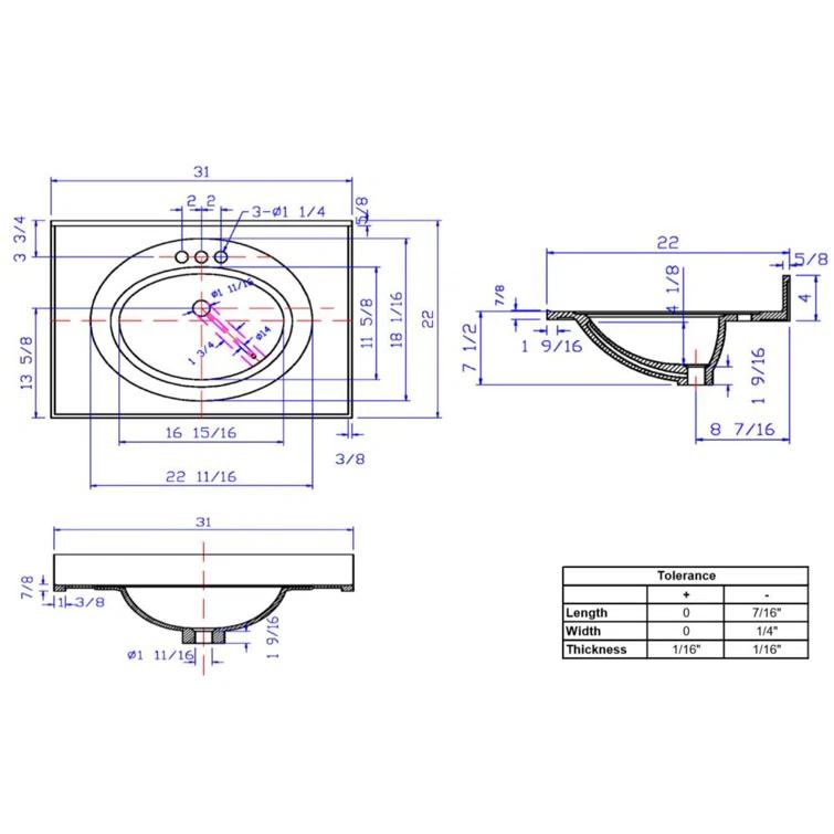 Cultured Marble Vanity Top with Backsplash