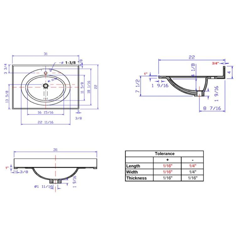 Darby Home Co Cultured Marble Vanity Top with Backsplash
