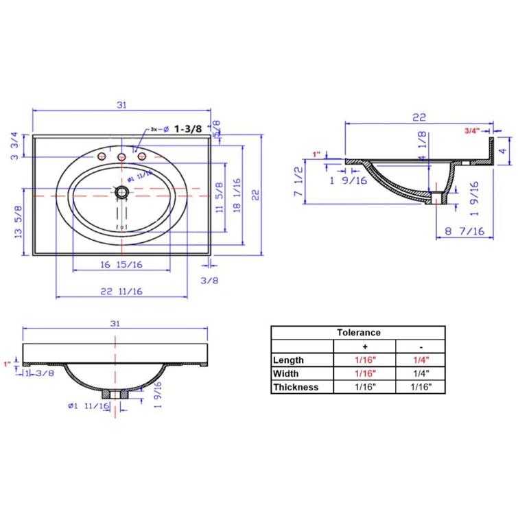 Darby Home Co Cultured Marble Vanity Top with Backsplash
