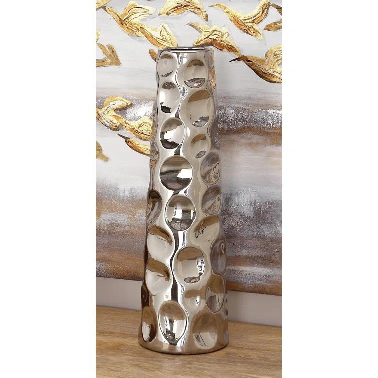 Meltham Ceramic Cone Decorative Vase with Concaved Bubble Texture