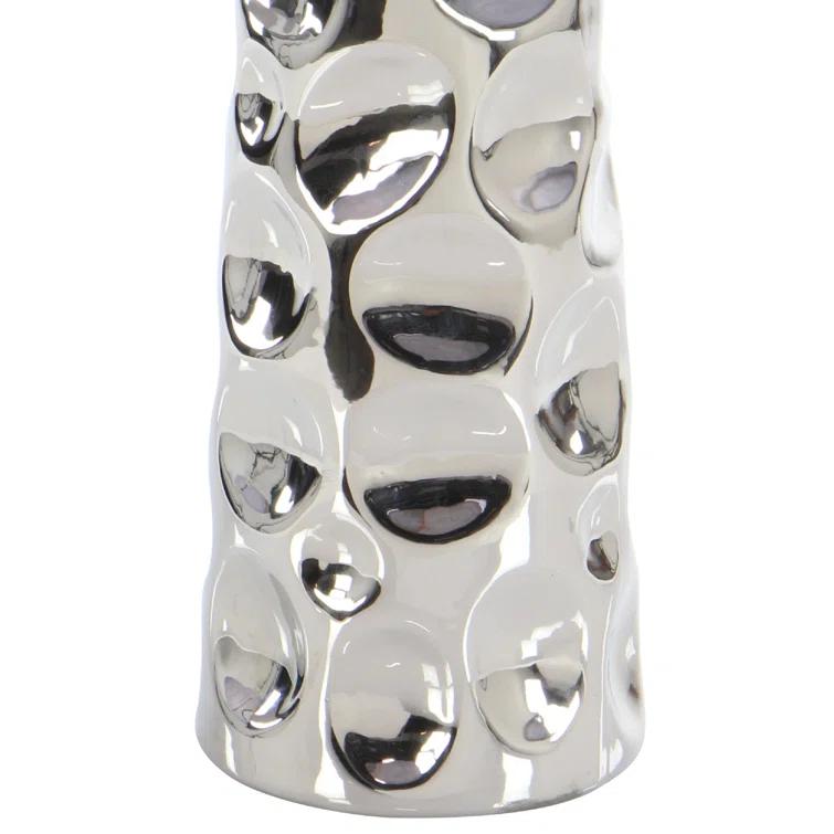 Meltham Ceramic Cone Decorative Vase with Concaved Bubble Texture