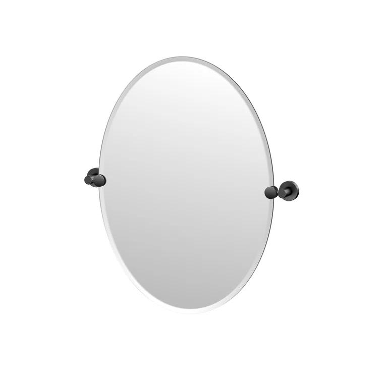Glam Modern & Contemporary Bathroom Vanity | 26.50"H Frameless Oval Mirror