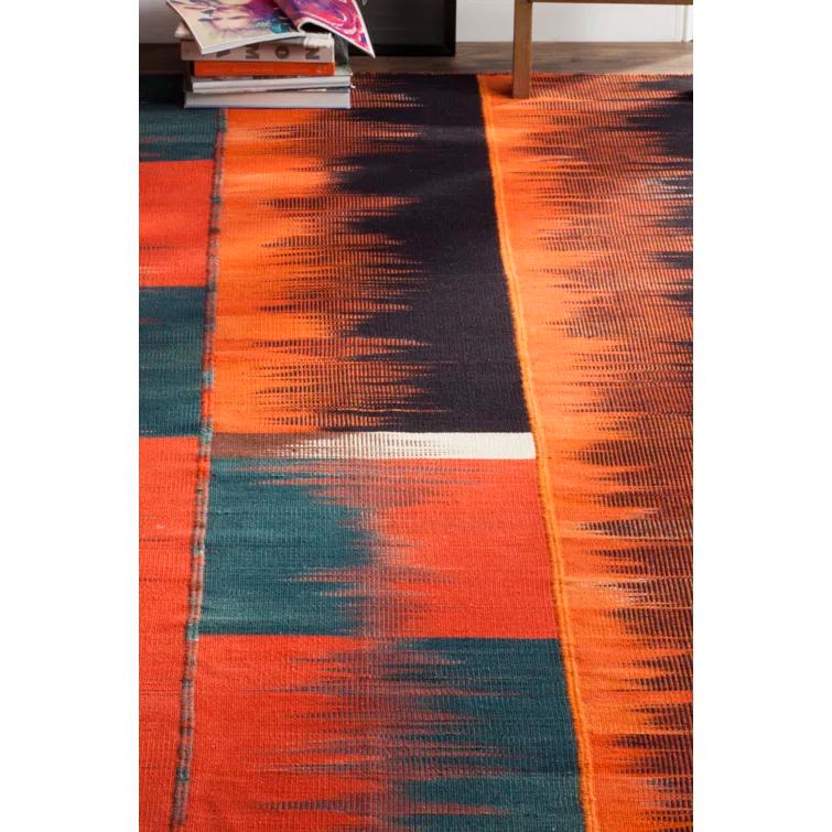 Athanasius Hand Woven Wool Abstract Rug