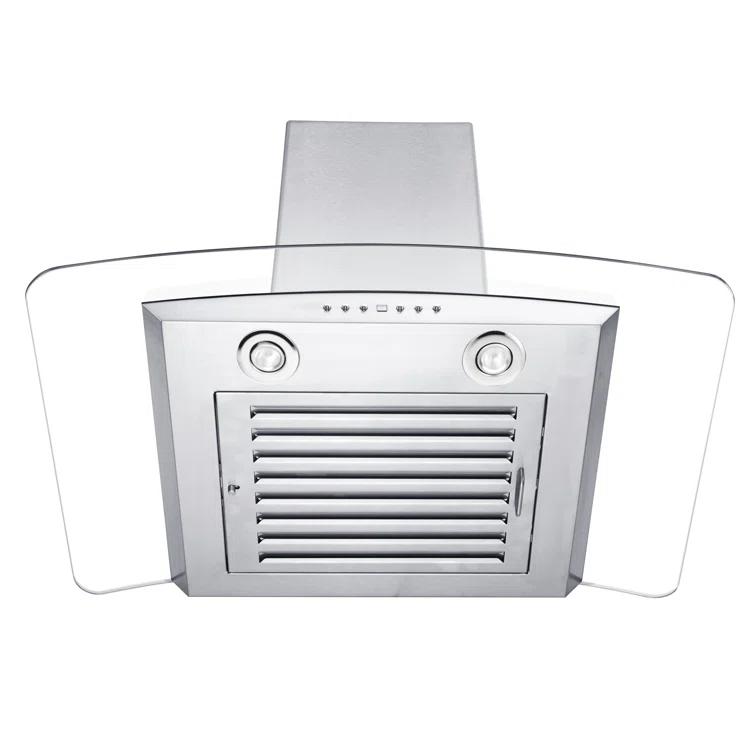 ZLINE 36 in. Convertible Vent Wall Mount Range Hood in Stainless Steel & Glass (KZ-36)