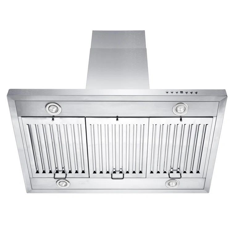30 in. Convertible Vent Isl& Mount Range Hood in Stainless Steel (GL2i-30)