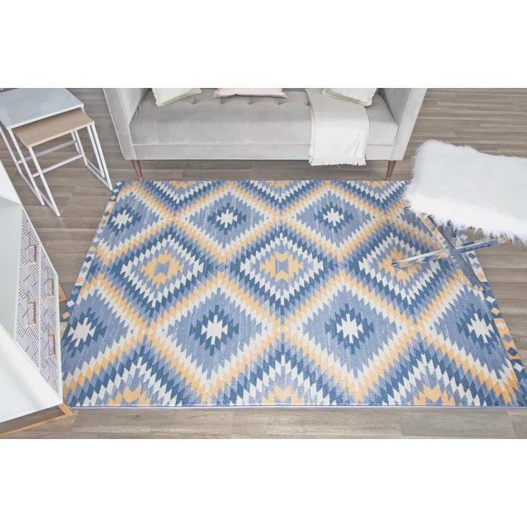 Heron Bodrum Tribal Kilim Denim Area Rug