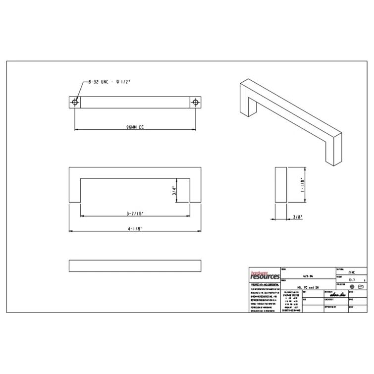 Stanton 3 4/5" Center to Center Bar Pull