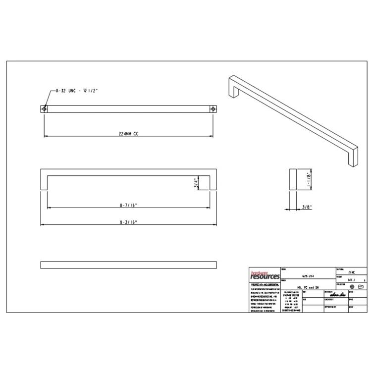 Stanton 8 4/5" Center to Center Bar Pull