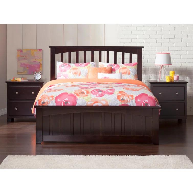 AFI Furnishings Mission Low Profile Solid Wood Platform Bed with Matching Footboard