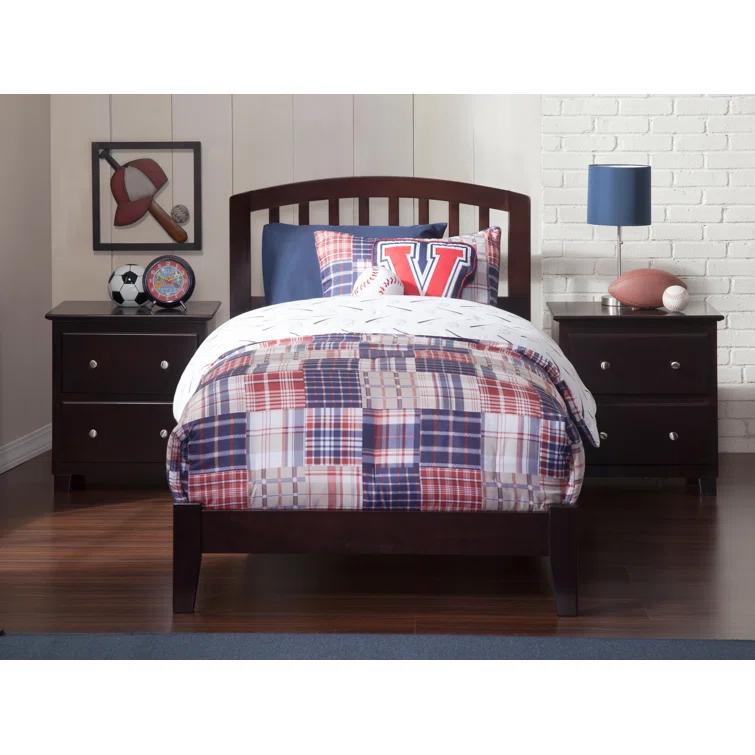 Winston Porter Richmond Solid Wood Foundation Bed with Attachable USB Charger