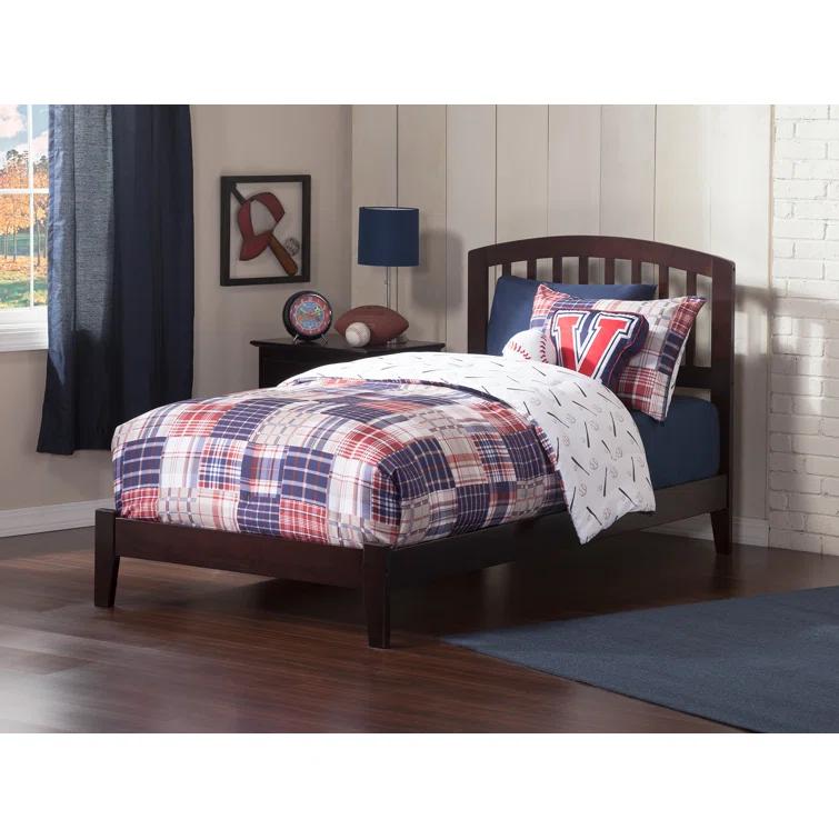 Winston Porter Richmond Solid Wood Foundation Bed with Attachable USB Charger