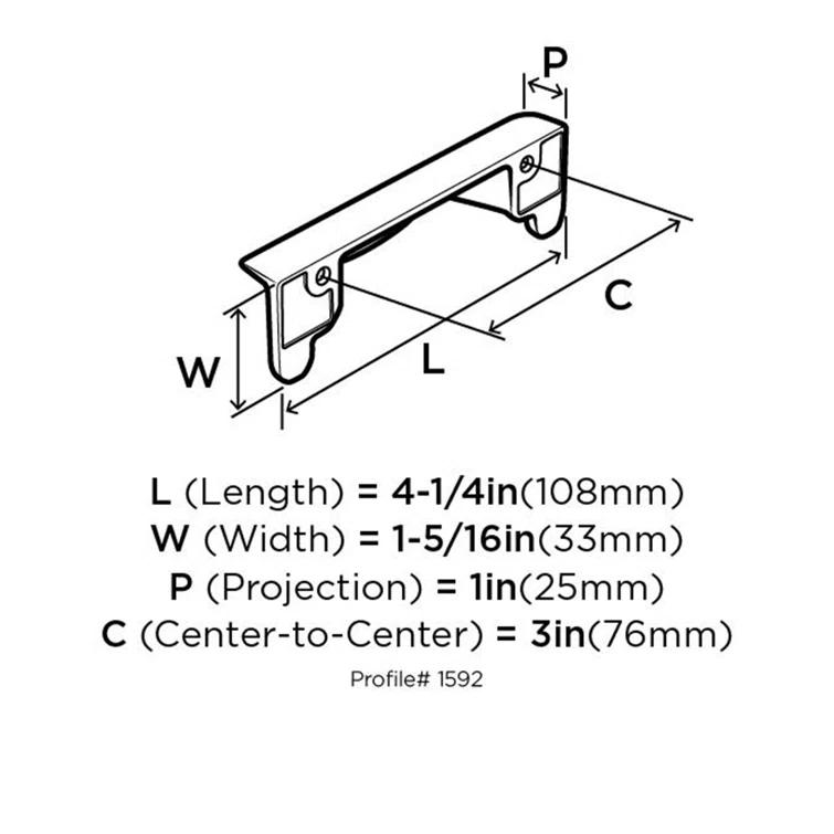 Inspirations 3" Center to Center Cup/Bin Pull