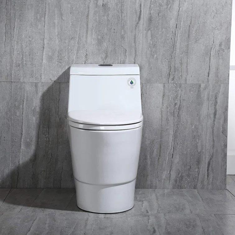 1.28 GPF Elongated Comfort ADA Height One Piece Dual-Flush Toilet with Soft-Closing Seat,MAP Flushing 1000G