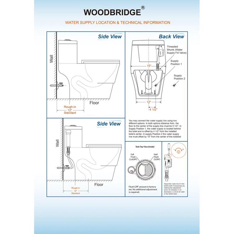 1.28 GPF Elongated Comfort ADA Height One Piece Dual-Flush Toilet with Soft-Closing Seat,MAP Flushing 1000G