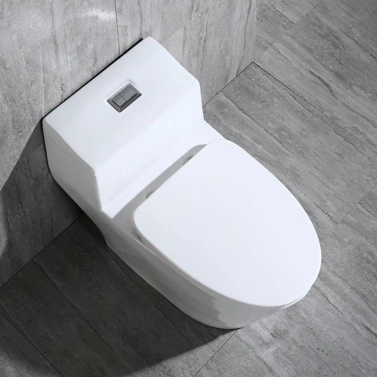 1.28 GPF Elongated Comfort ADA Height One Piece Dual-Flush Toilet with Soft-Closing Seat,MAP Flushing 1000G