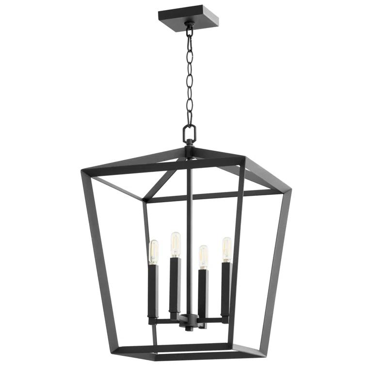 Hyperion 4 - Light Iron Lantern Geometric Chandelier