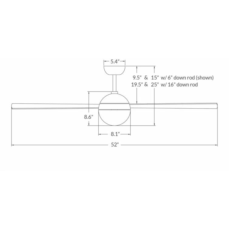 Ball 52'' 4 Blade Ceiling Fan