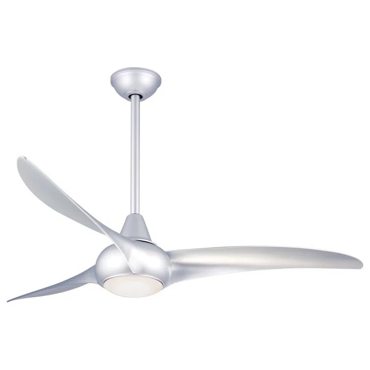 52" Wave 3 - Blade LED Propeller Ceiling Fan with Remote Control and Light Kit Included