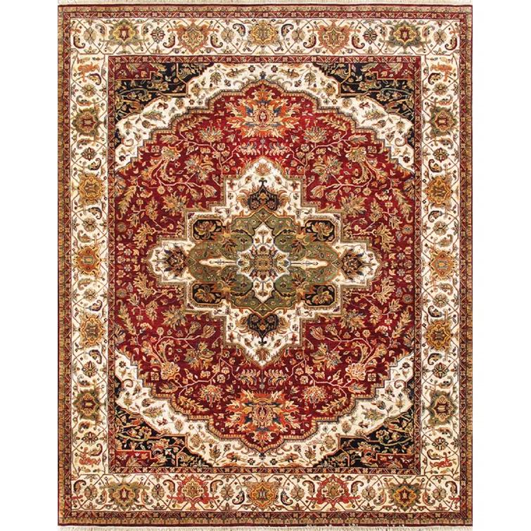 Pasargad One-of-a-Kind Agra Hand-Knotted Burgundy 8' x 10' Wool Area Rug | Wayfair