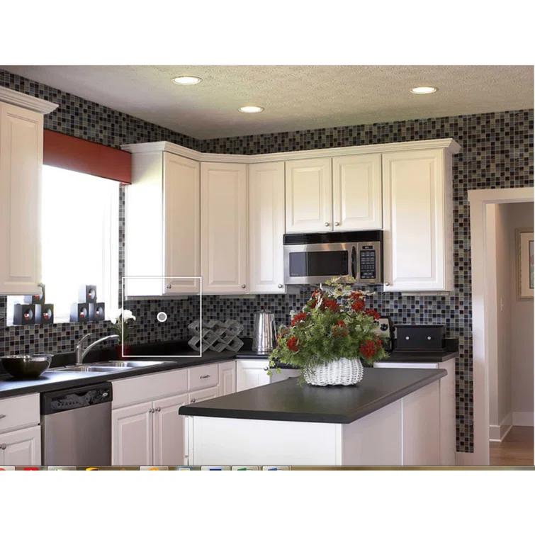 Abolos New Era 12 in.x 12 in. Textured Glass Straight Edge Square Mosaic Wall & Pool Tile