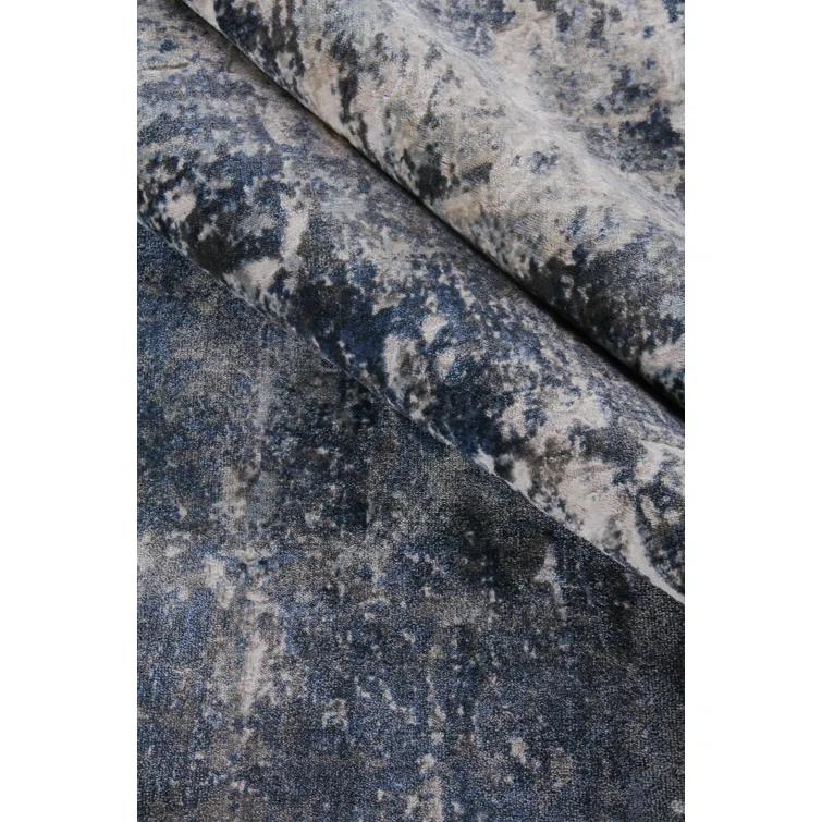 Reflections Abstract Hand-Loomed Blue/Ivory Area Rug