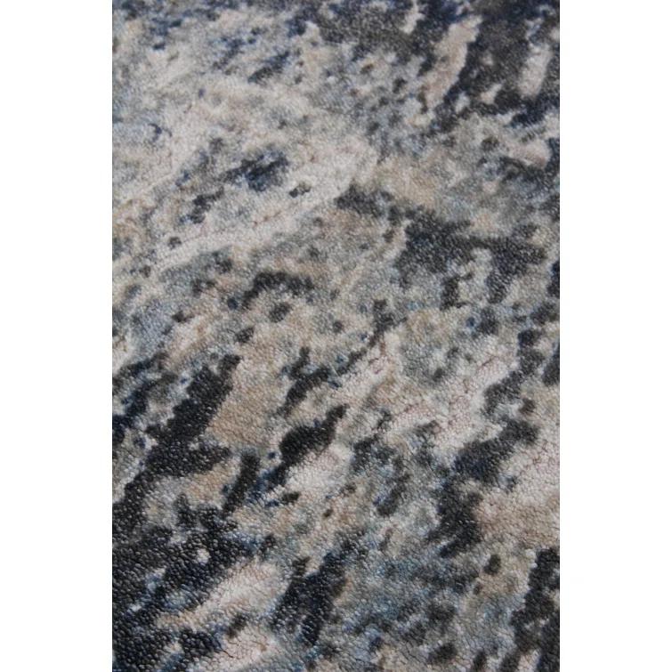 Reflections Abstract Hand-Loomed Blue/Ivory Area Rug
