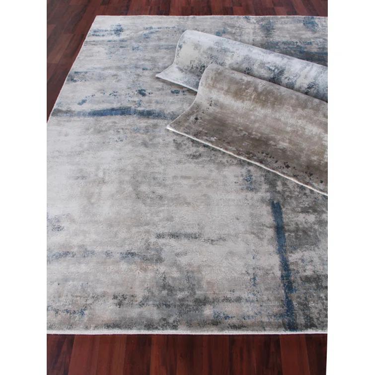 Reflections Abstract Hand-Loomed Silver/Gray/Ivory Area Rug