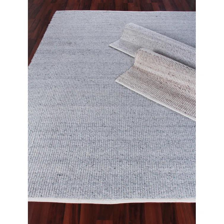 Hesse Hand-Loomed Polyester/Cotton Light Silver Area Rug