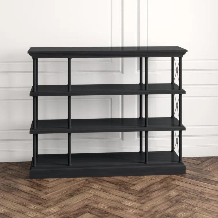 Traditional Dark Brown Wood Etagere with Adjustable Cubes