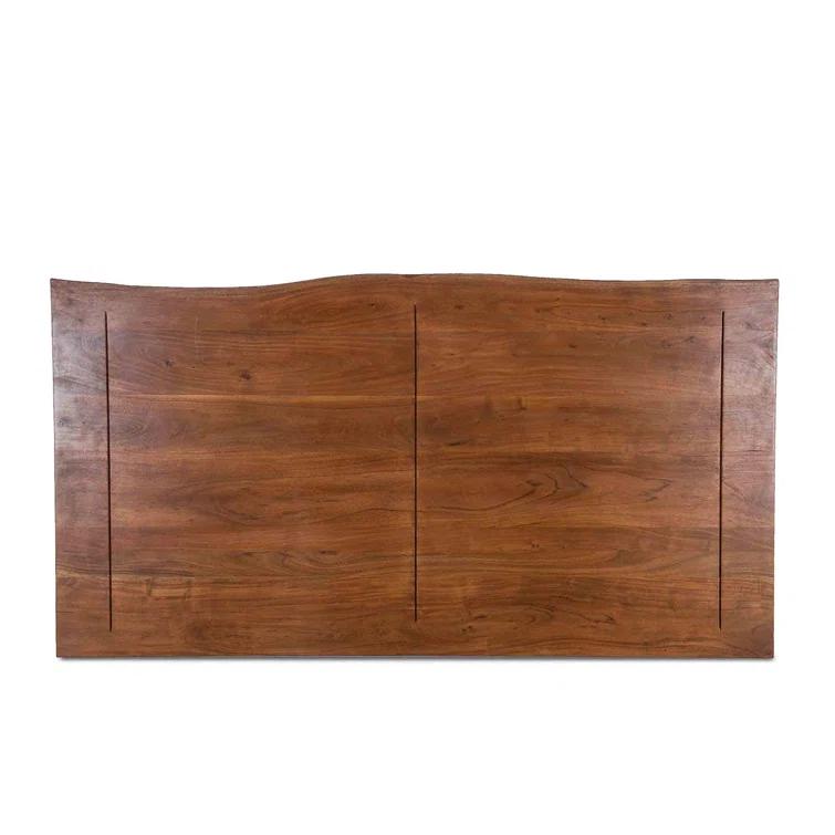 Palermo Transitional King Platform Bed with Live Edge Wood Headboard