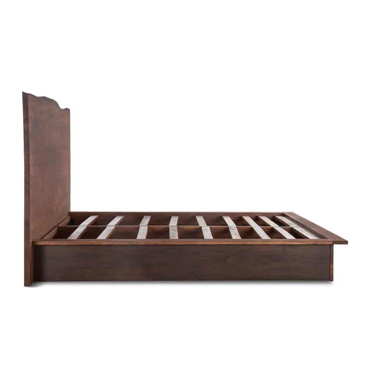 Palermo Transitional King Platform Bed with Live Edge Wood Headboard