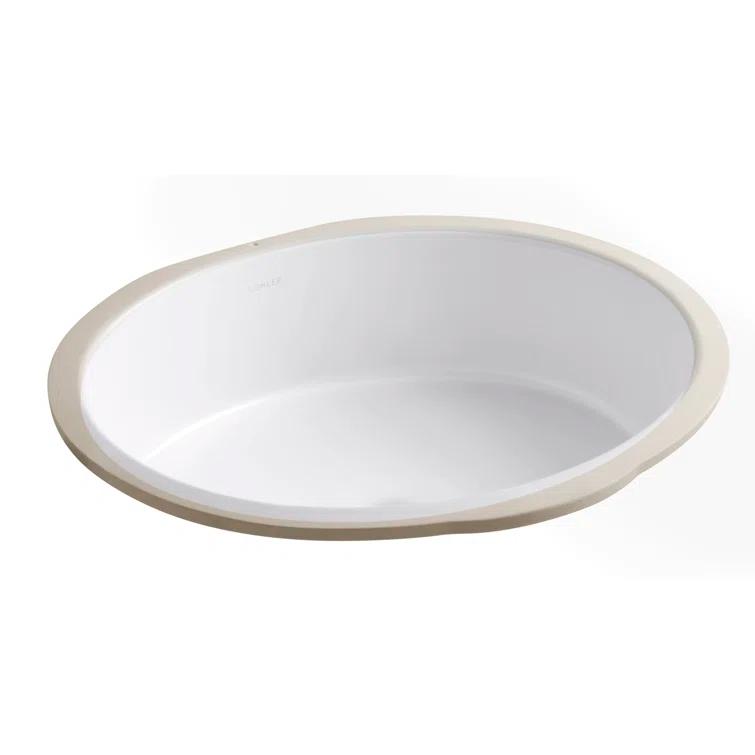 Verticyl Ceramic Oval Undermount Bathroom Sink with Overflow