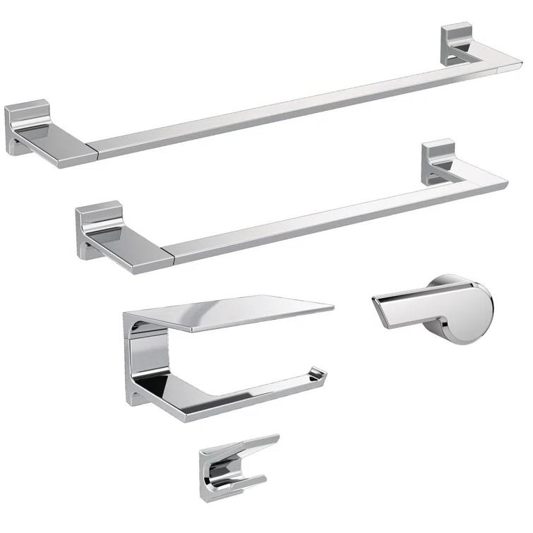 Pivotal Wall Mount Single Post Toilet Paper Holder with Shelf Bath Hardware Accessory
