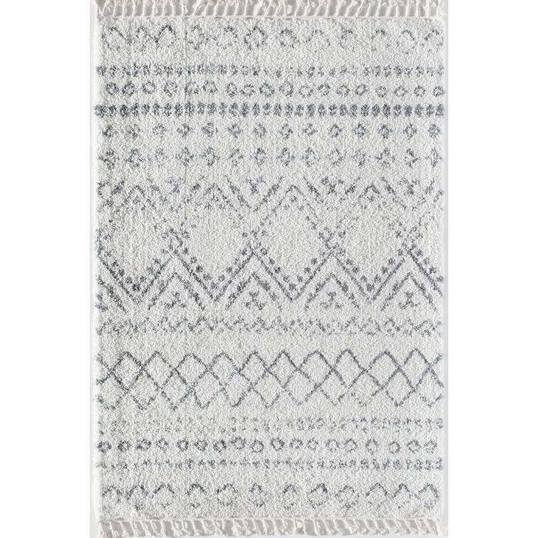 Silla Mason Shag Tribal Shadow Gray Area Rug