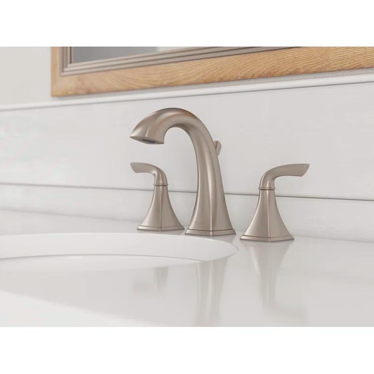 Bronson Widespread Double Handle Deck Mount Bath Faucet