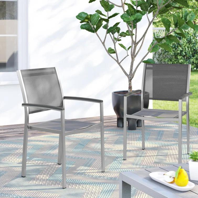 Modway Shore Dining Chair Outdoor Patio Aluminum (Set of 2)