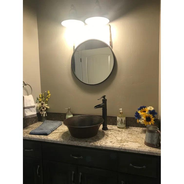 15" Round Miners Pan Cazo Copper Bathroom Sink